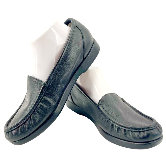 SAS Shoes - SAS Tripad Leather Loafers Womens 9.5 Black Slip On Moc Toe Professional Comfort
